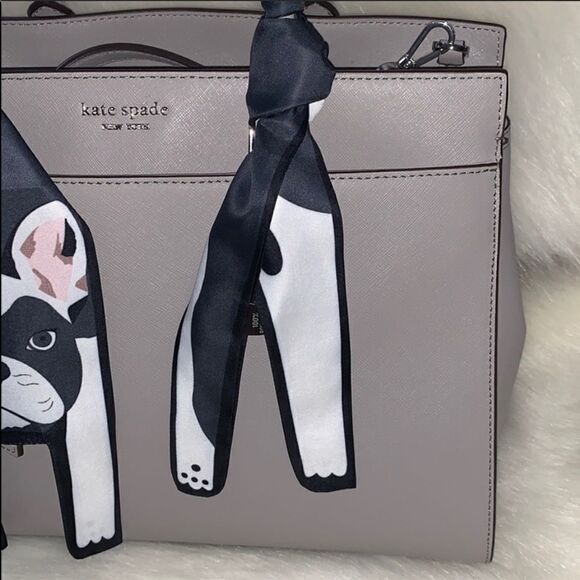 FRENCHIE BOSTON TERRIER SCARF TWILLIE BAG WRAP HANDLE HAIR TIE BANDEAU - Picture 3 of 7